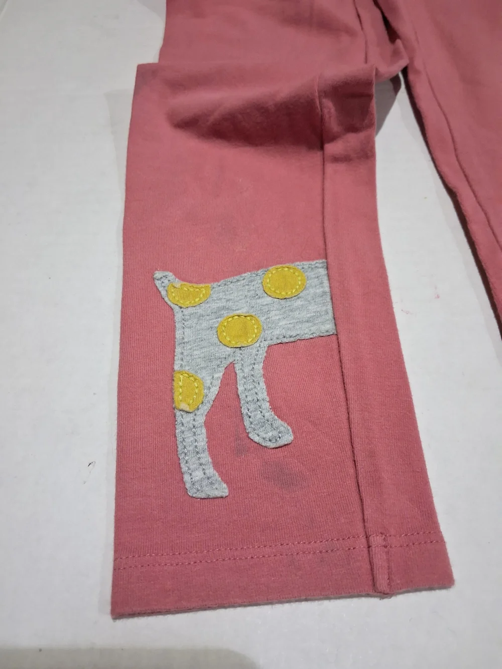 Mini Boden Girls Dusty Rose Leggings with Dog Applique 10